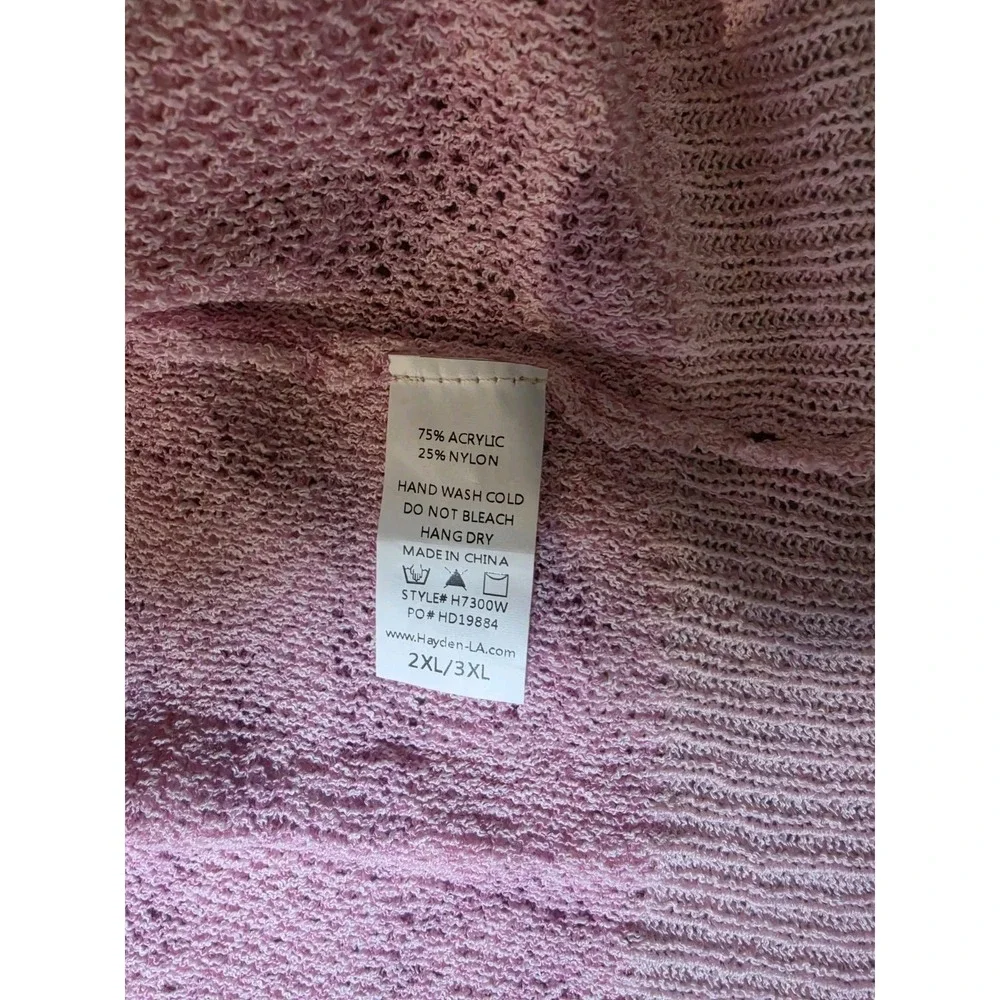 Hayden Los Angeles Pink Leopard Cardigan Sweater SZ 2-3X Pockets Breast Cancer